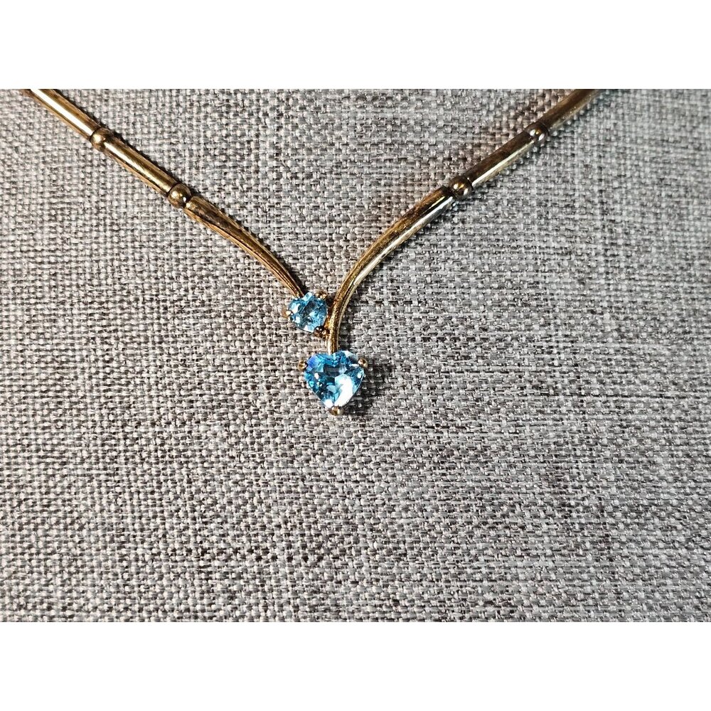 925 Sterling Silver Aquamarine Necklace - 11.82